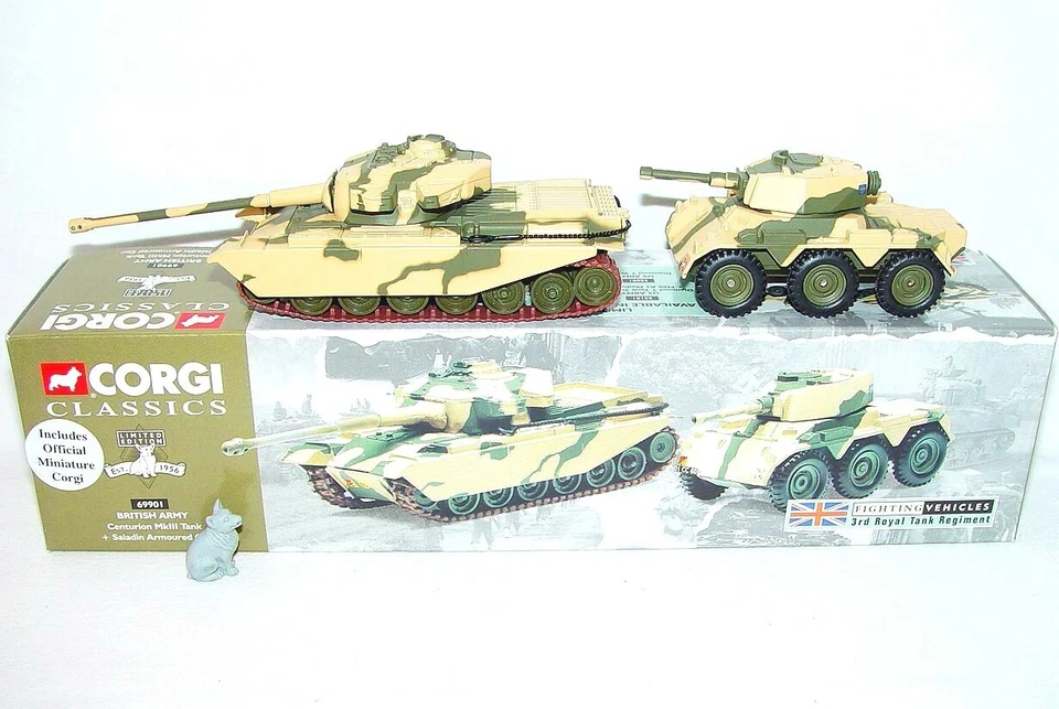 Corgi Classics 1:60 British Army CENTURION TANK +SALADIN ARMOURED CAR Set MIB`98 - Image 3 of 4