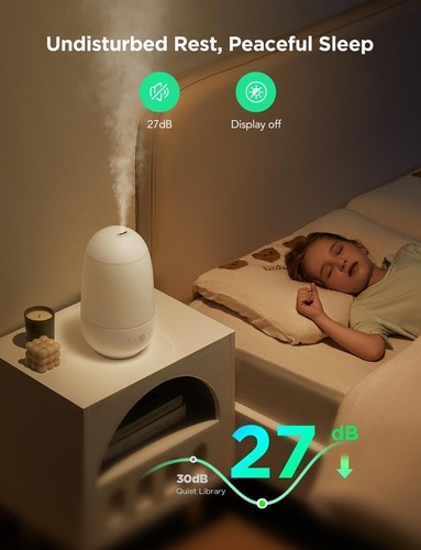 Minihumidificador inteligente para habitación de bebé, humidificador de vapor - Foto 7 di 9