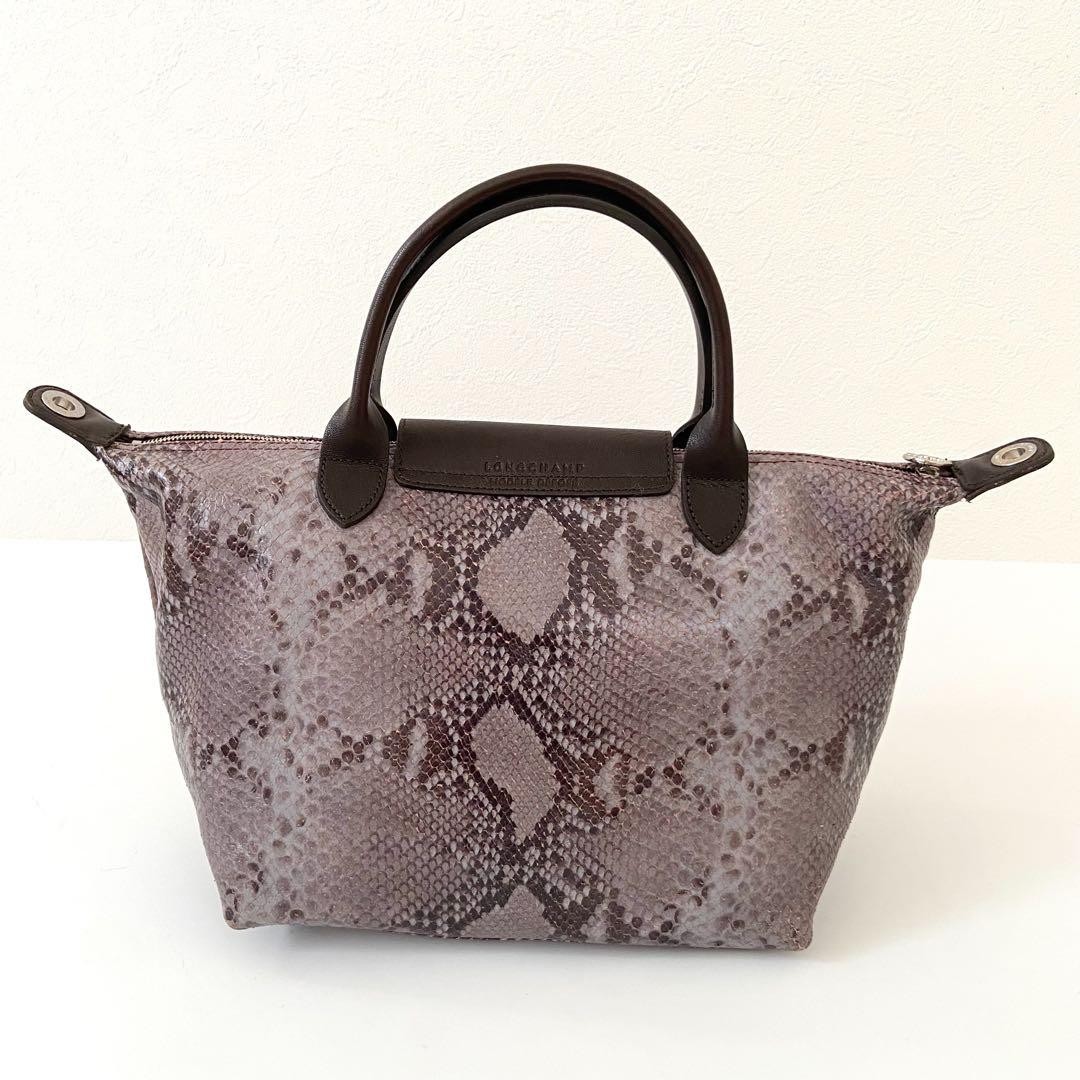 Longchamp Le Pliage Python Pattern Tote Bag Brown… - image 5