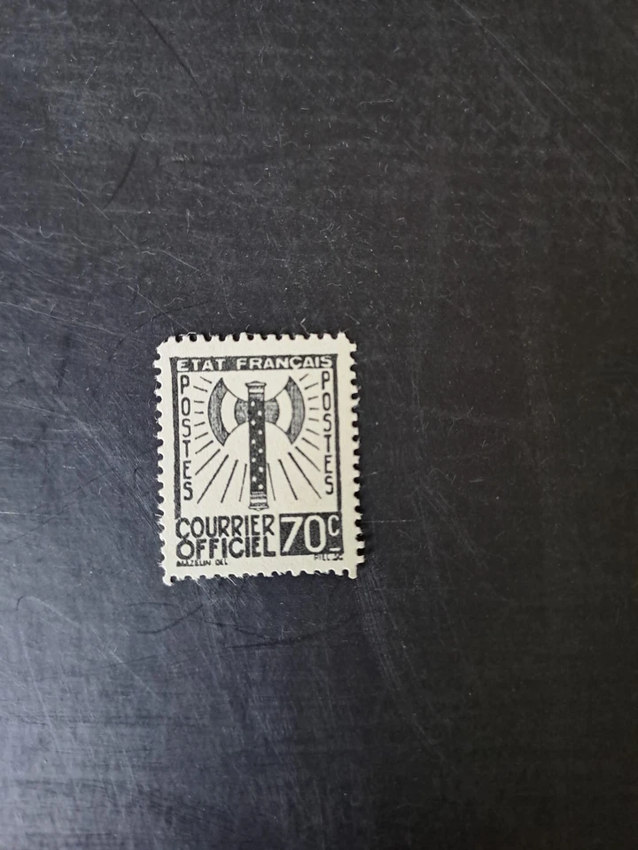 FRANCE TIMBRE DE SERVICE N°5 FRANCISQUE 70c GRIS-NOIR NEUF SANS GOMME / A SAISIR - Photo 1/2