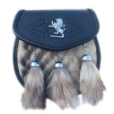 Scottish Highland Kilt Semi Dress Sporran with Rampant Lion Badge