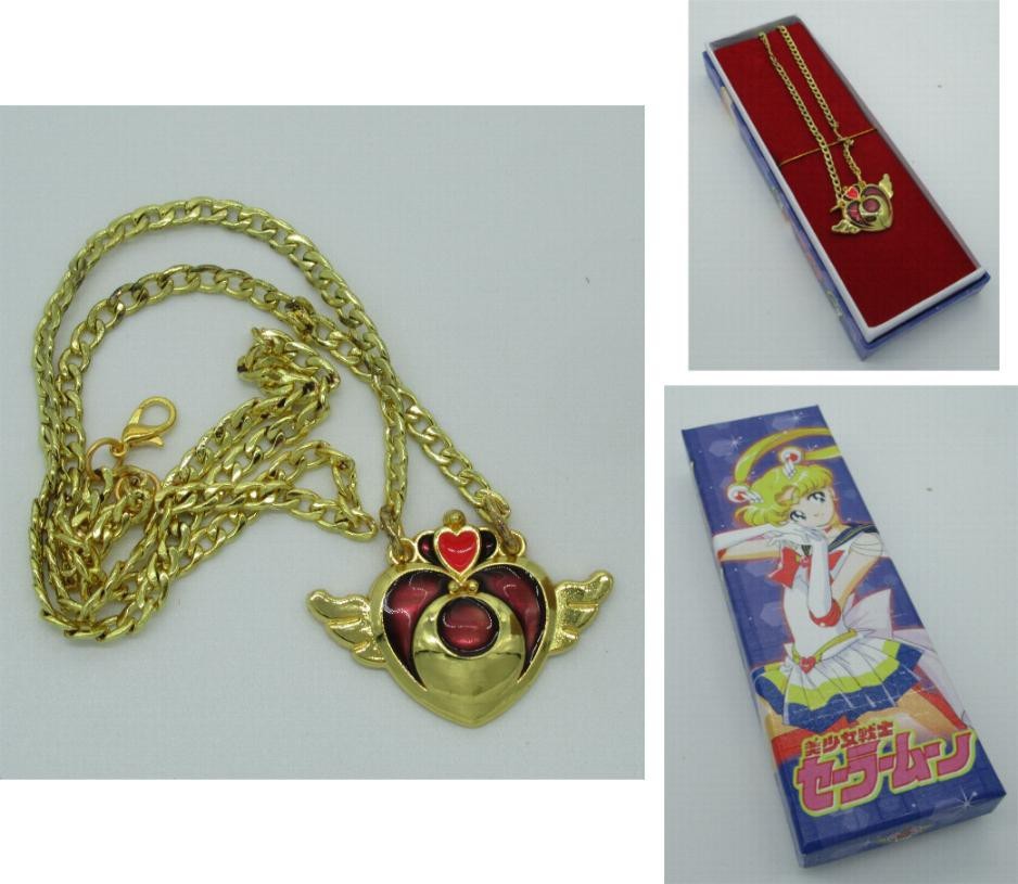 SAILOR MOON Collana Con CIONDOLO CUORE ALATO Cristallo CONFEZIONE REGALO a tema