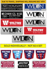 Wilton Vise Aluminum Side Plaques - Decal Sticker Badge Plaque Label Logo