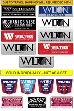 Wilton Vise Aluminum Side Plaques - Decal Sticker Badge Plaque Label Logo