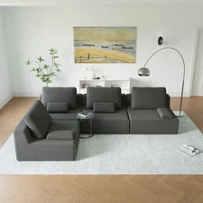 Oversized Modular Sofa Set w/ Foam-Filled Cushions, 3 Colors, Free Combination