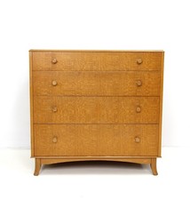 Rare Mid century British Lacewood Chest of Drawers by Vesper Furniture