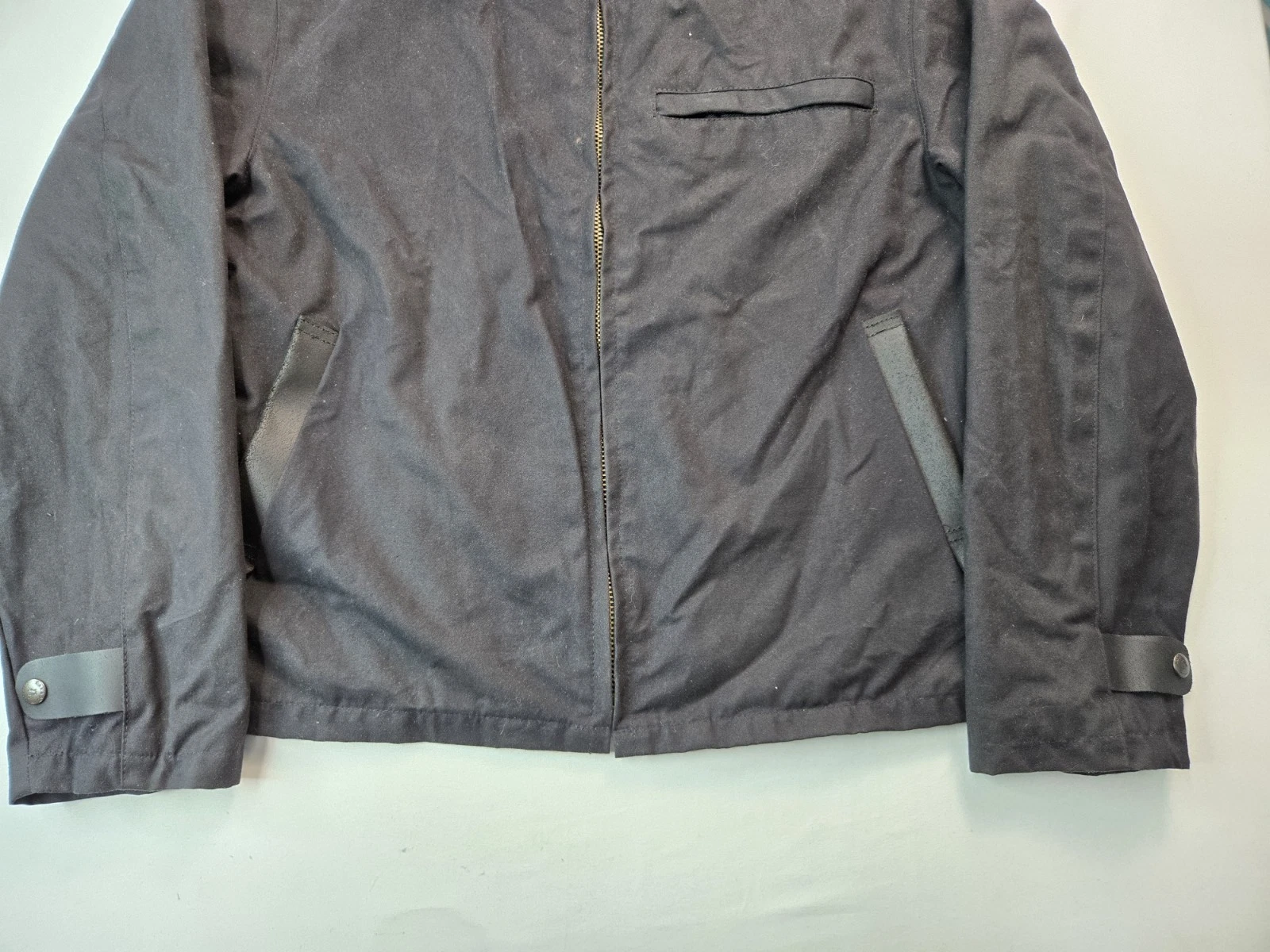 Kakadu Traders Australia Oilskin Waxed Black Detroit Style Jacket Mens Small S image 4