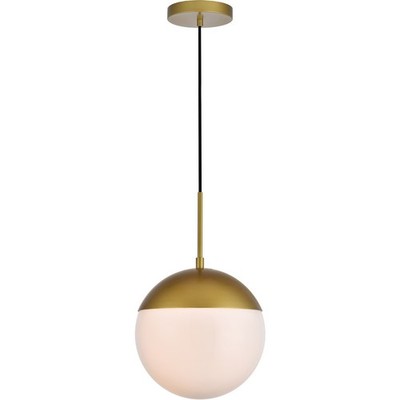 Living District LD6036BR Eclipse 1 Light 10 inch Brass Pendant Ceiling Light