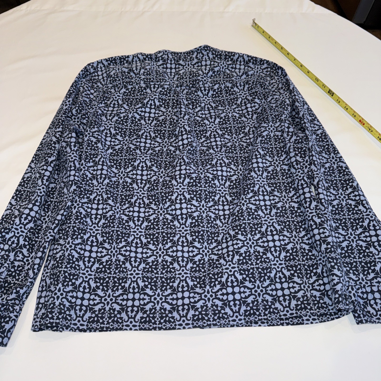 Talbots Damask Patterned Popover Blouse Mandarin … - image 14