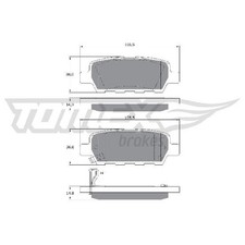 Satz Bremsbeläge 24349423 Bremsklötze hinten für Nissan X-Trail 3 T32 Renault