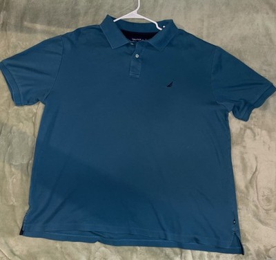 Men's Nautica Polo Shirt 2XLT  Teal  100% Cotton  C-35