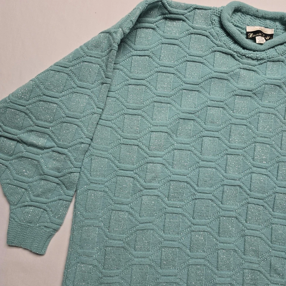 Suéter Vintage Dana Scott Grande Tejido Geométrico Pullover EE. UU. 90s Acrílico Foto 3 de 4
