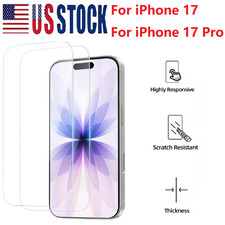 2 Pack For Apple iPhone 17/ iPhone17 Pro 9H Tempered Glass Screen Protector New