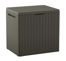 Storage Box 30 Gallon Resin Outdoor Patio Furniture Side Table Brown Keter City Storage Box 30 Gallon Resin Outdoor Patio Furniture Side Table Brown Keter City