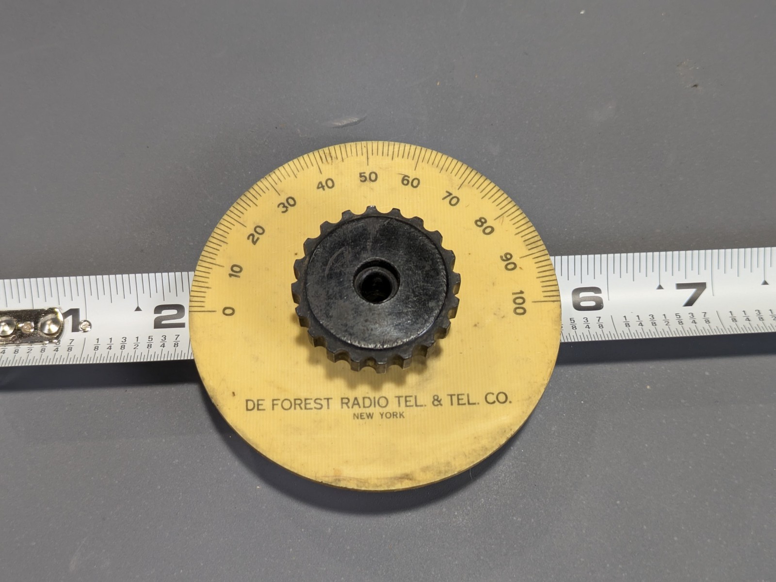 Antique DeForest Radio Tel & Tel Co Tuning Dial/Knob - New York Early Wireless