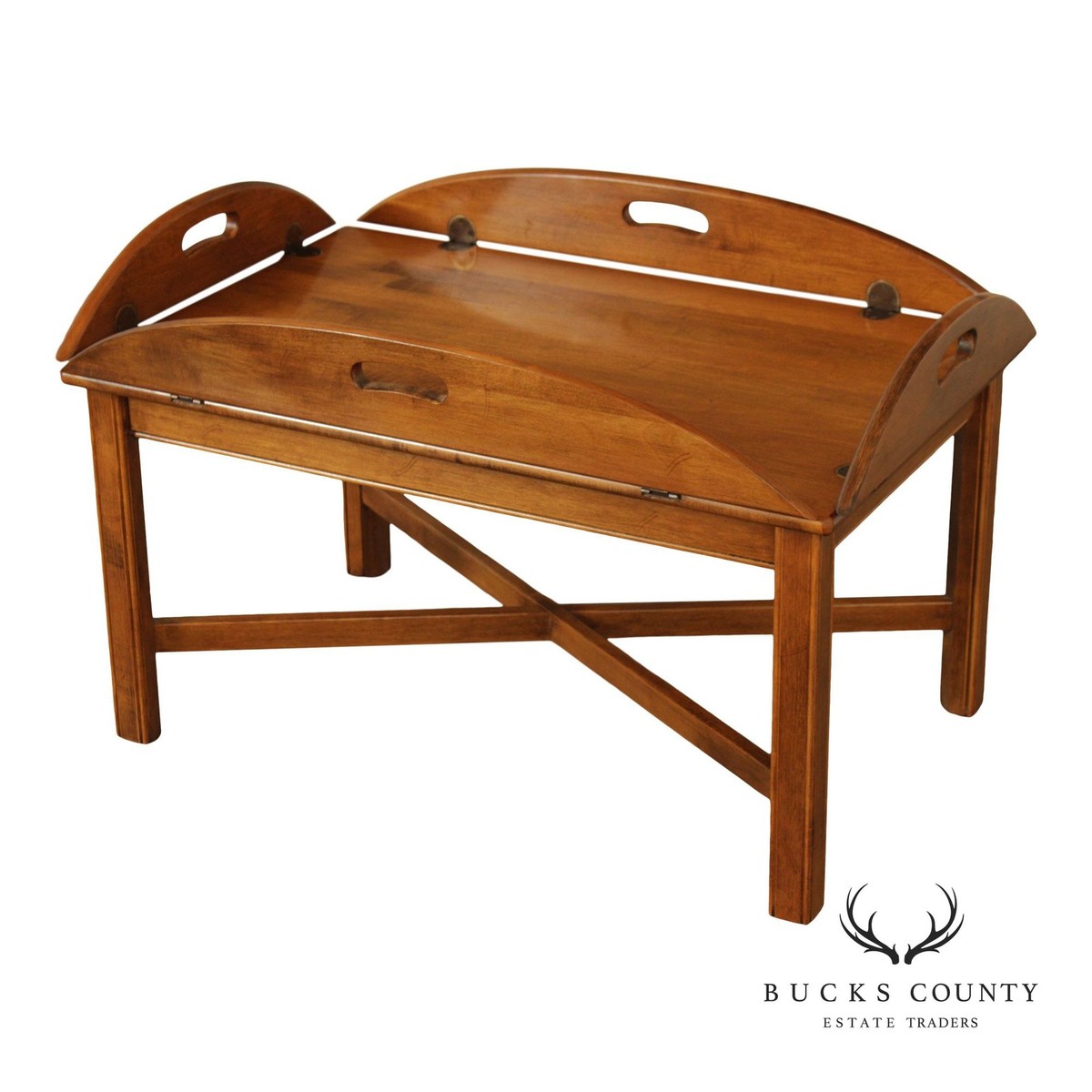 Ethan Allen 1776 Collection Chippendale Style Maple Butler's Tray