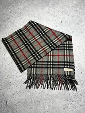 Burberrys London 100 Cashmere Nova Check Scarf Grey