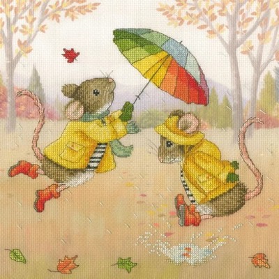 Bothy Threads Kreuzstich Stickpackung ''Sonnenschein und Regen'', Zählmuster, XSS3