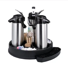 Service Ideas RRAP3BLK Roto Rack Airpot, Plastic, 3 Pot, Black Lazy Susan Coffee
