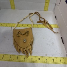 Genuine Leather Native American Medicine Pouch Bag Purse Beads Fringe BIN4 BG