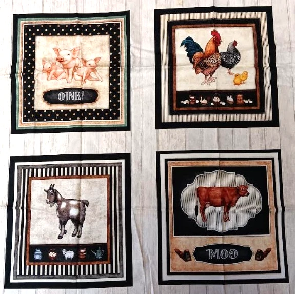 Panel de parches con imágenes de granja rural por quilting Treasures ~ crudo #29889-E Foto 3 de 4