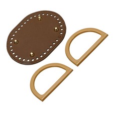 Bag Bases for Crochet 5.7" x 4.3" Oval Bag Bottom Shaper with Handle Brown