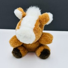 Dan Dee Pony Horse Plush Brown White Mane Stuffed 7" Sitting Vintage