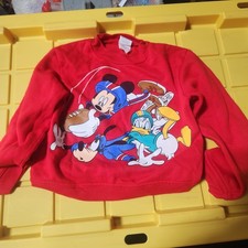 Vintage Disney Mickey And Friends Football Kids Sweater 5/6 C12