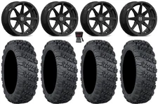 Valor V01 14" Wheels Black 28" Versa Cross V3 Tires Kawasaki Teryx Mule