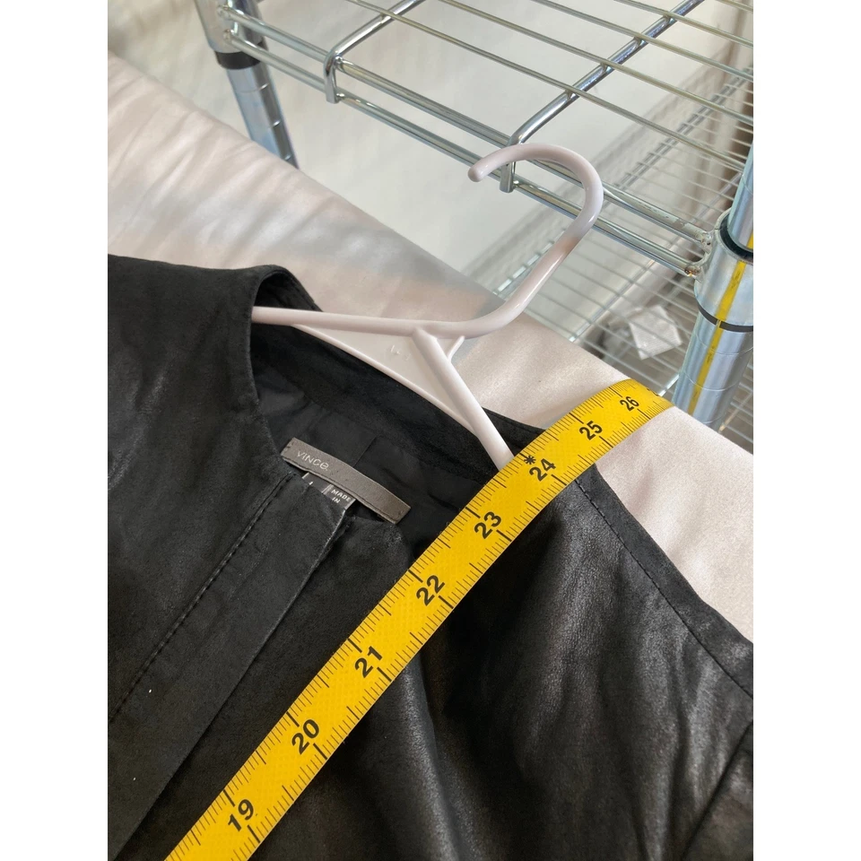 Vince Womens Black 100% Lamb Leather Moto Jacket Sz L Soft Supple Boho Luxe - Image 3 of 4