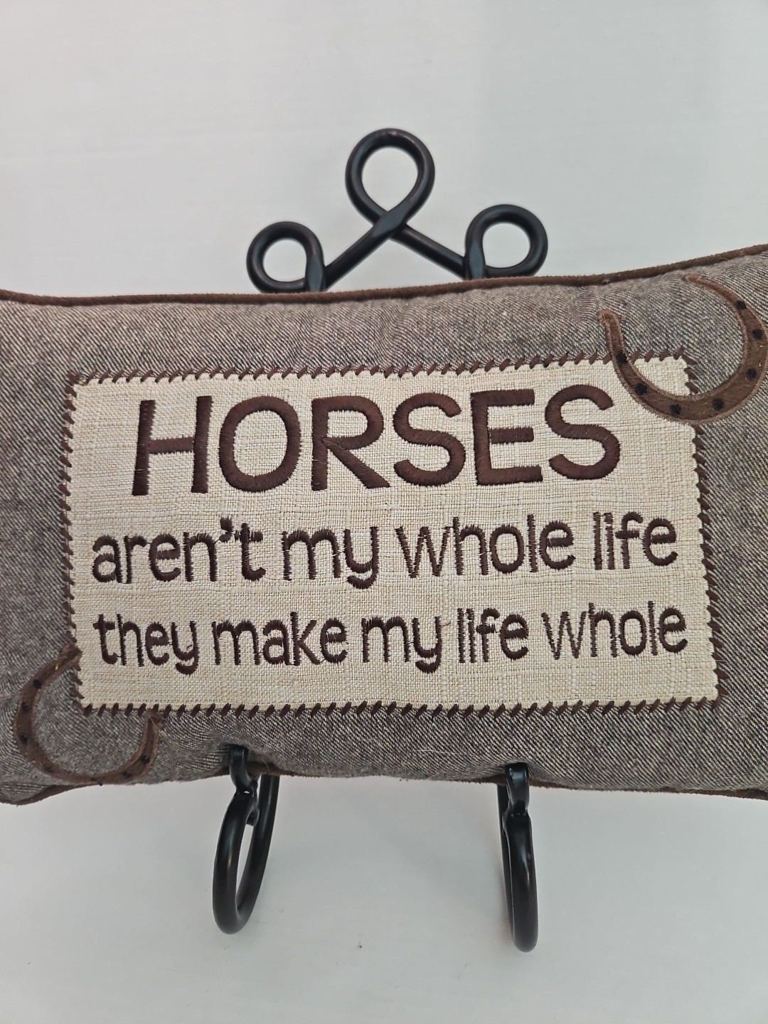 Horses Aren't My Whole Life They Make My Life Whole Throw Pillow, Horseshoes