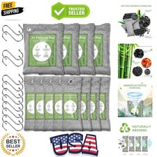 12 Pack Bamboo Charcoal Air Purifying Bag, Activated Charcoal Bags Odor Absor...