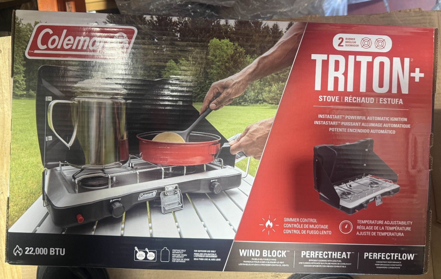 Coleman Triton 2-Burner Propane Camping Stove with InstaStart Ignition Portable