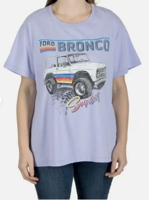Licensed Bronco Graphic T-Shirt Purple Sunset Short Sleeve Women's XL By Ford