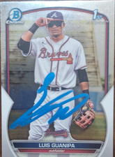 Luis Guanipa 1st Bowman Chrome IP Auto BCP-200 Braves
