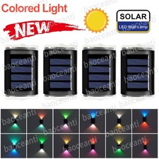 4PCS Solar Wall Light LED Up and Down Outdoor Waterproof Lamp for Garden Yard