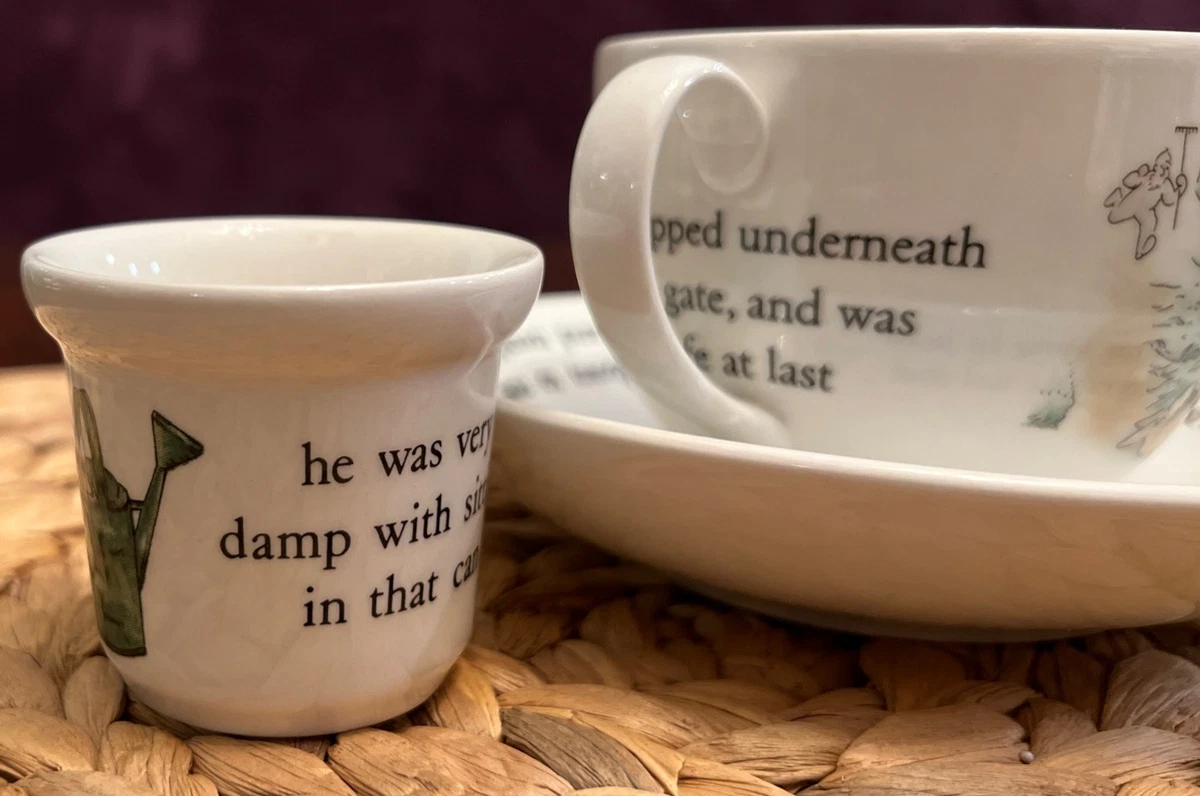 Wedgwood Peter Rabbit Cup Saucer & Egg Cup Set Beatrix Potter England Barlaston