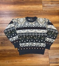 Vintage 90s Design Crew Grandpa Geometric Sweater Size Medium