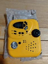 Unbranded Yellow Pocket Radio AM/FM/Weather/Flashlight BELT CLIP TESTED WORKING