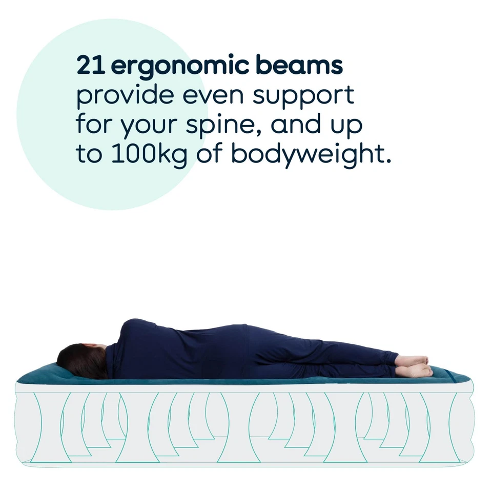 SINGLE INFLATABLE HIGH RAISED AIR BED MATTRESS AIRBED W BUILT IN ELECTRIC PUMP  - Image 3 of 4