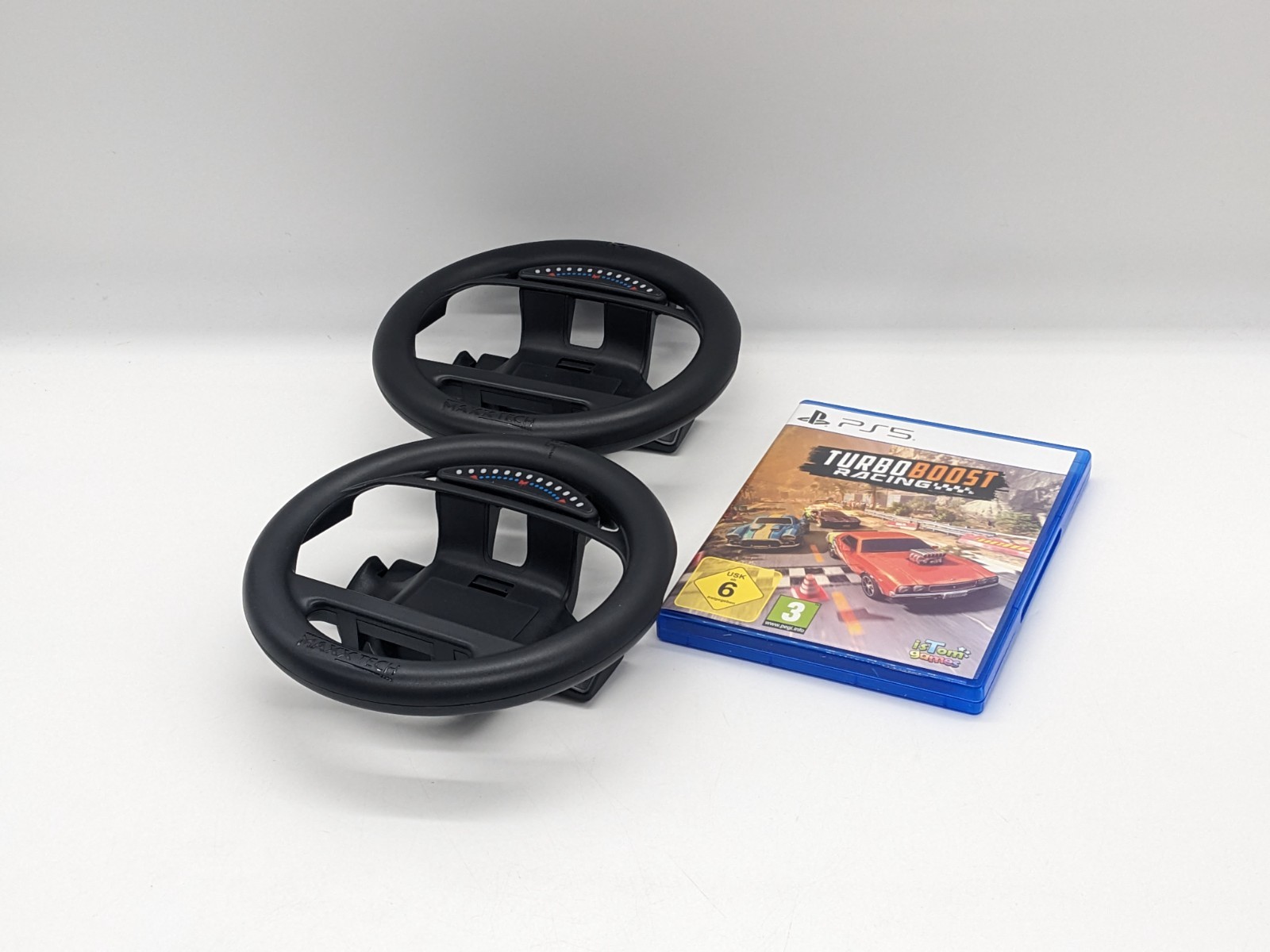 Maxx Tech Turbo Boost Racing Kit disc version game 2 wheels for PS5 DualSense