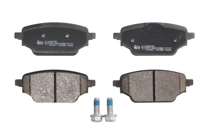 Fits FEBI FE193457 Brake Pad Set, disc brake FE193457 Brake pads set rear (with
