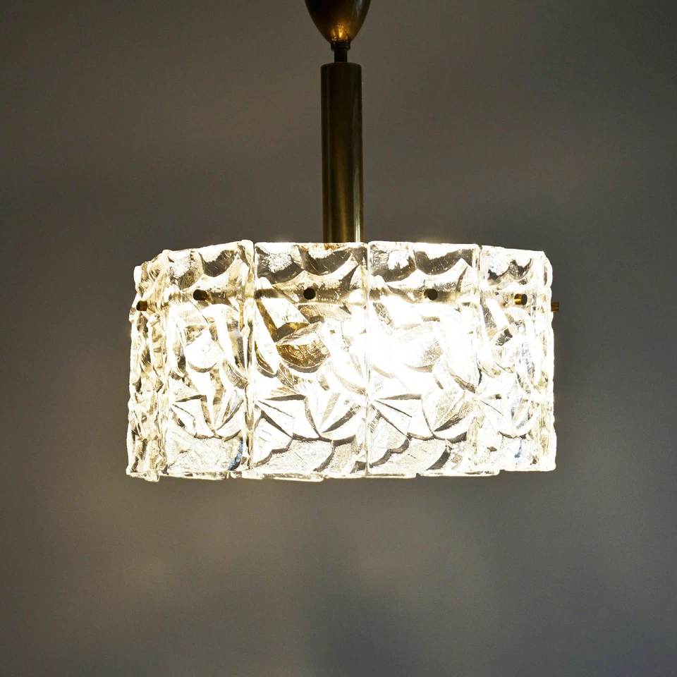 60s Ice Glass Ceiling Light Kinkeldey - Image 3 of 4