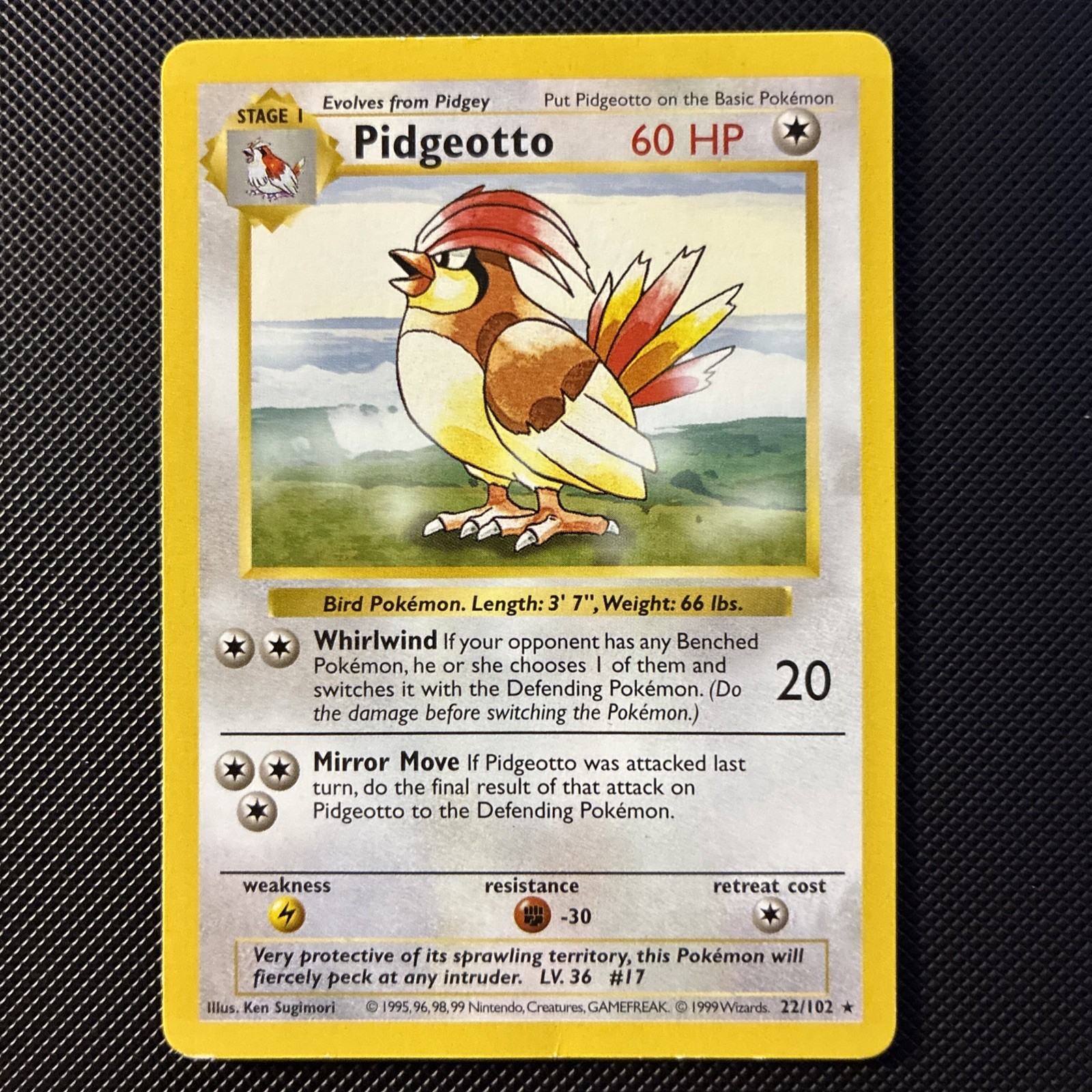 Pidgeotto 022/102 Base Set (Shadowless) Regular LP