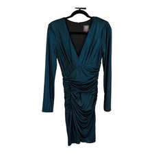Vince Camuto dress Ruched faux wrap bodycon size 4 