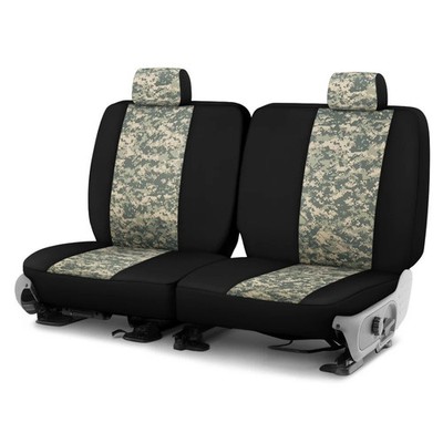 Dash Designs Camo 1st Row Digital Green w Black Custom Seat Covers