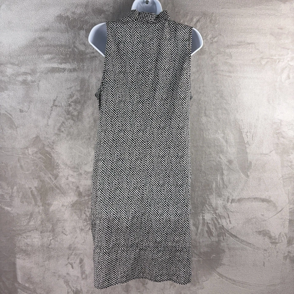 Eileen Fisher Sleeveless Dress Womens Size Medium Black White Print - Image 2 of 4