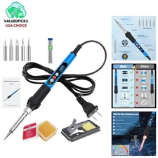 Versatile 90W Soldering Iron Kit - Rapid Heating, LCD Display & Accessories