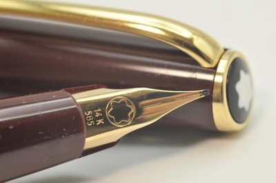 Vintage Montblanc Generation Fountain Pen 14K Medium Nib Burgundy Exc+ W12036