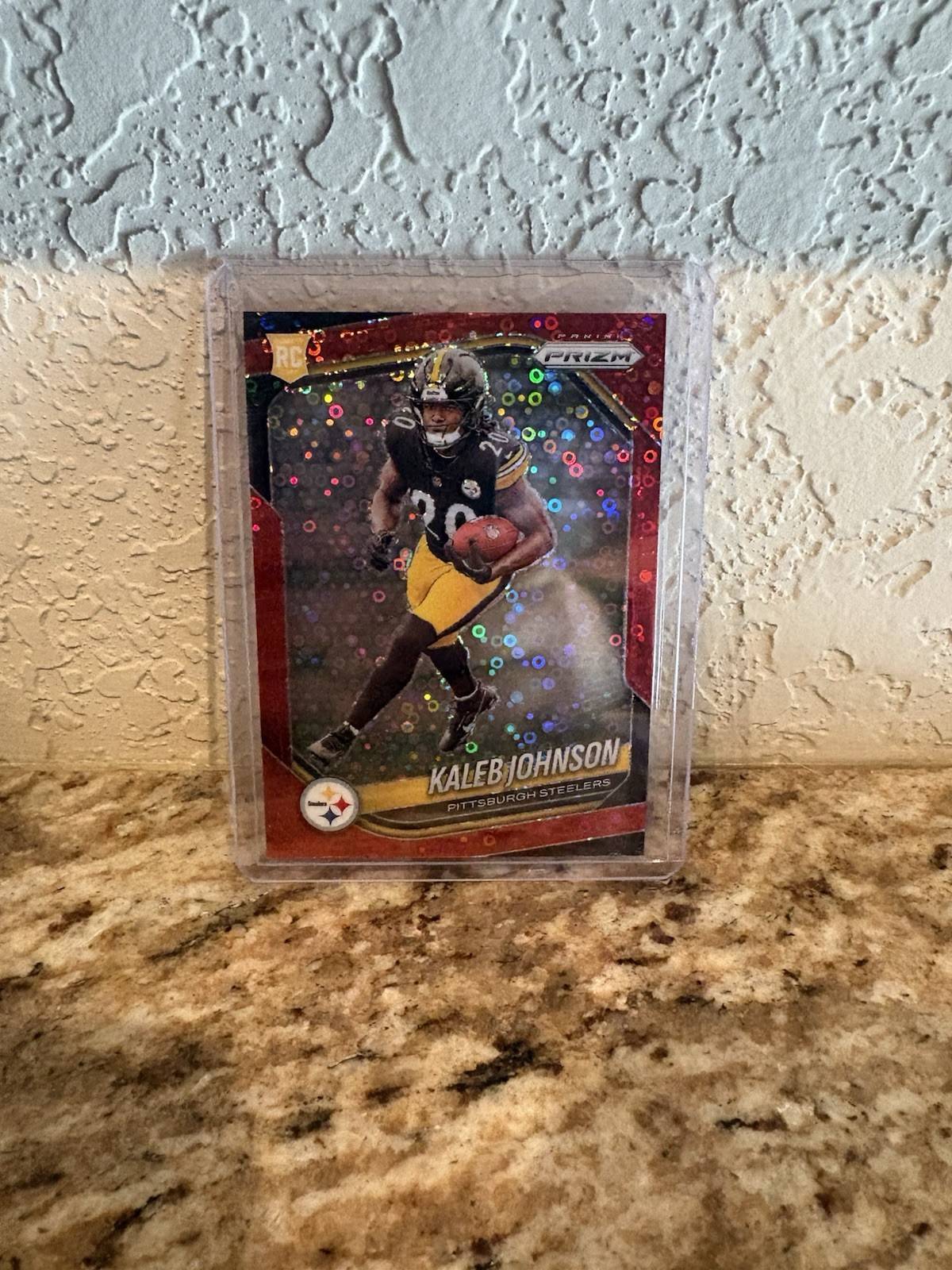 2025 Panini Prizm Kaleb Johnson Steelers Rookie Red Disco #375/99